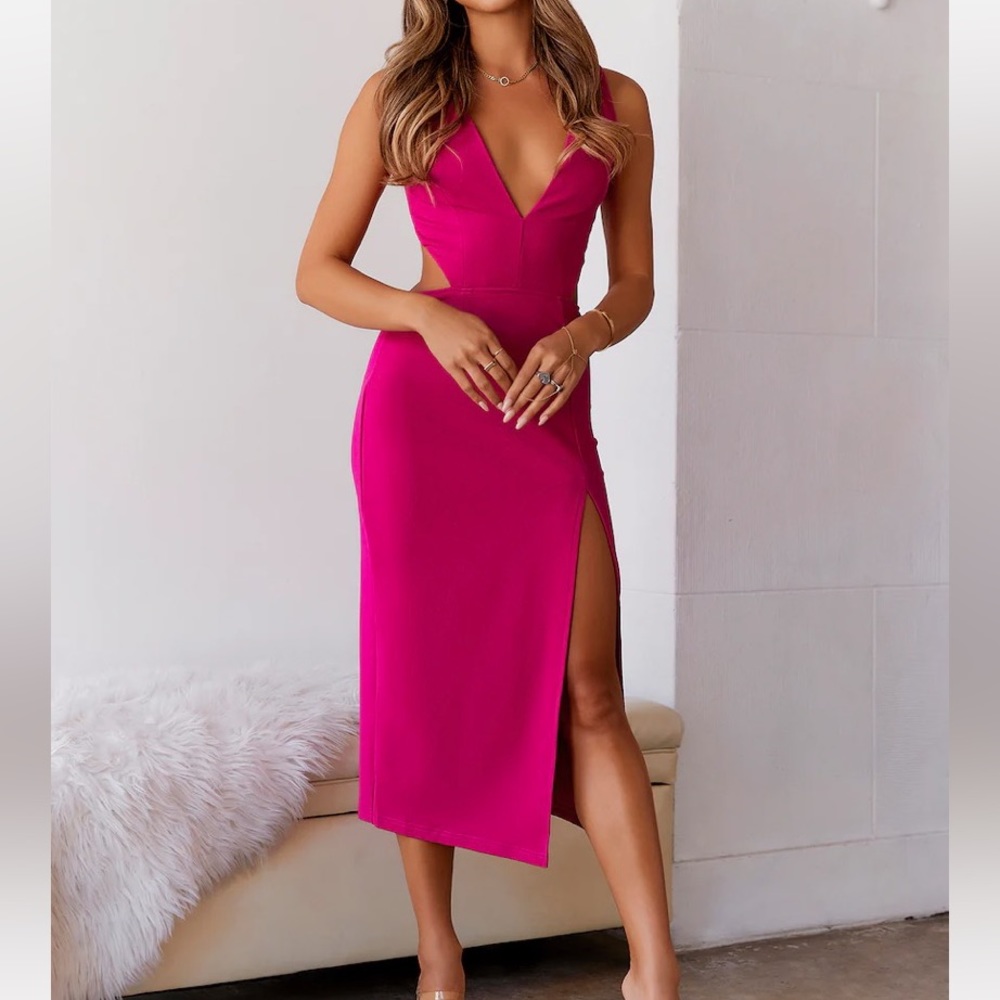 Hello molly pink NWT midi dress